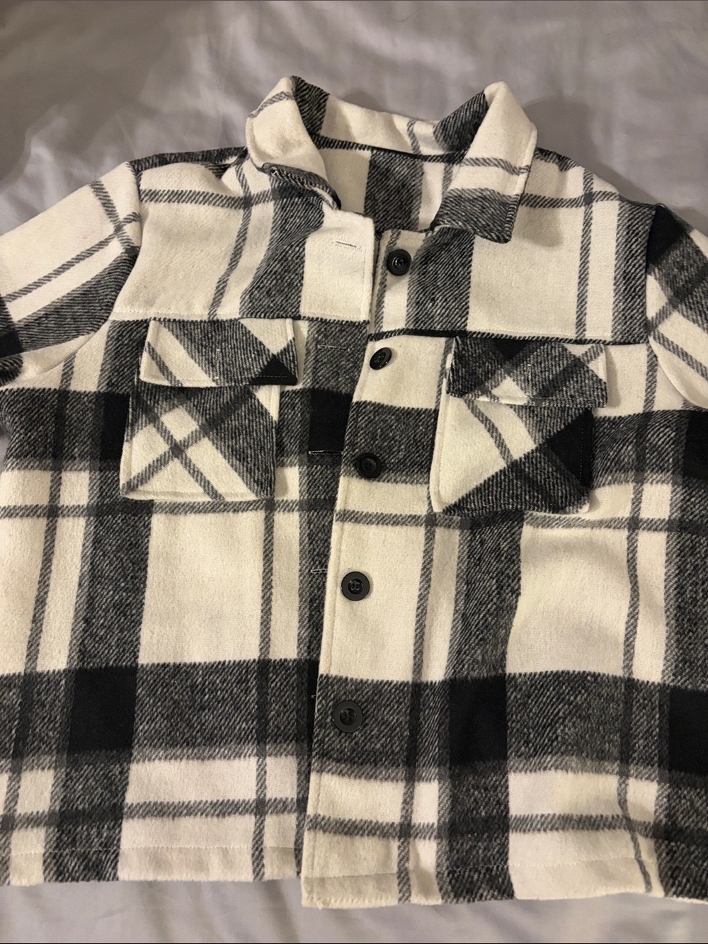 Source Unknown Black & White Plaid Button-Up Jacket